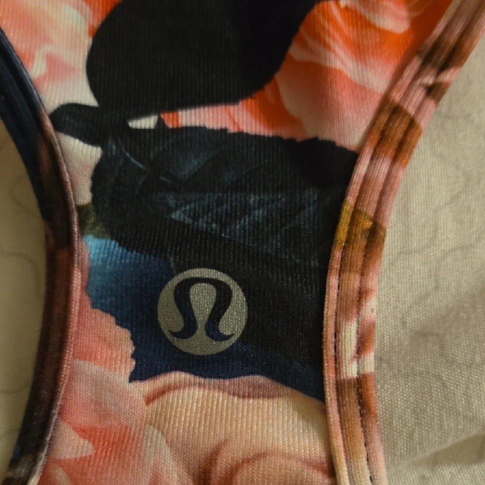 Lululemon Athletica Floral Racerback Tank Top - Pink and Blue - Picture 2 of 2